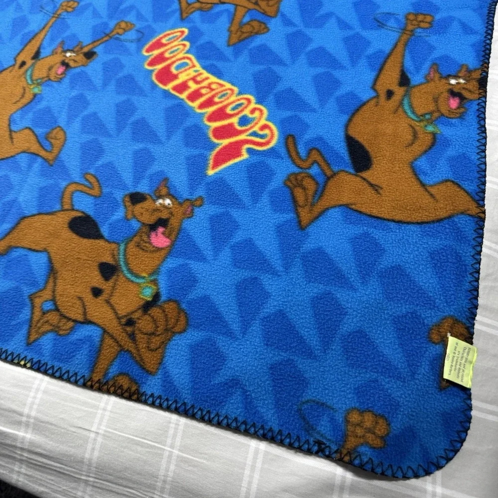 Scooby-Doo Vintage 2003 Fleece Throw Blanket Blue Hanna-Barbera 46x60